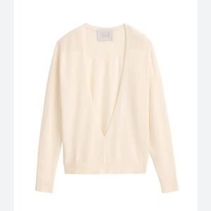 Victor Glemaud Merino Wool Deep V Neck Sweater - S